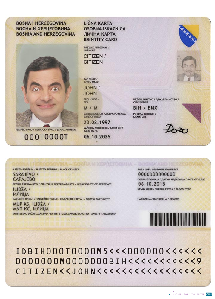 Download Bosnia and Herzegovina ID (2015 2025) Photoshop template